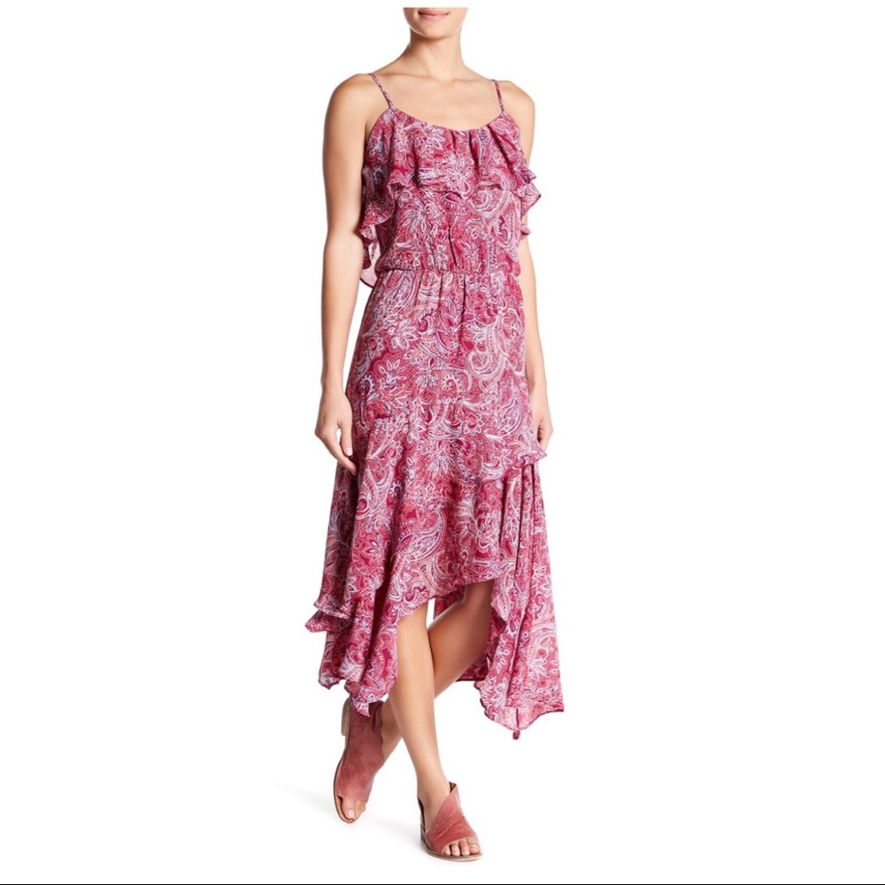 PARKER PRINTED HANDKERCHIEF HEM DRESS - Picture 2 of 3